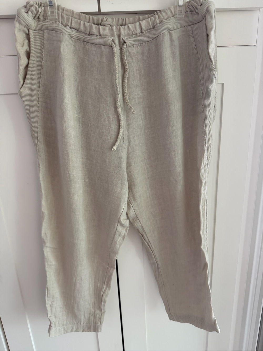 Women’s lightweight Drawstring Pants - Light Beige
